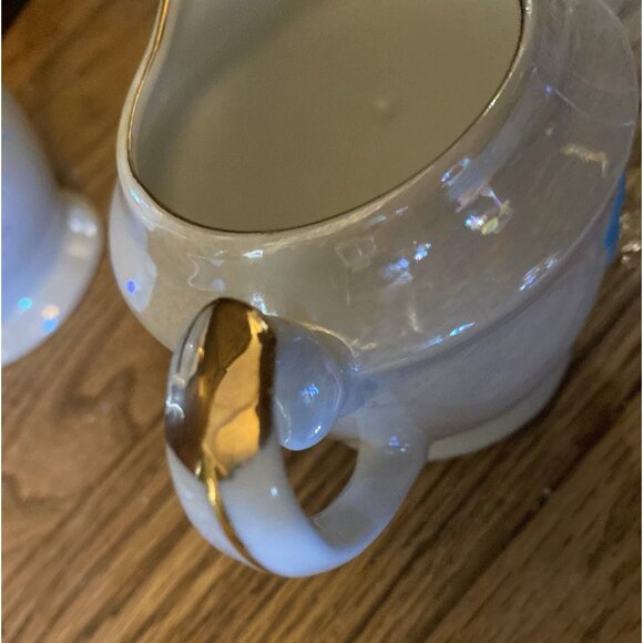 Vtg Japanese Moriage Dragonware Lithophane Geisha Coffee or Tea Set Black 15 Pc - Picture 7 of 16